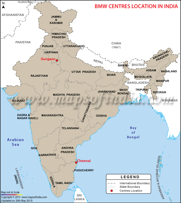 Map showing BMW plants in India