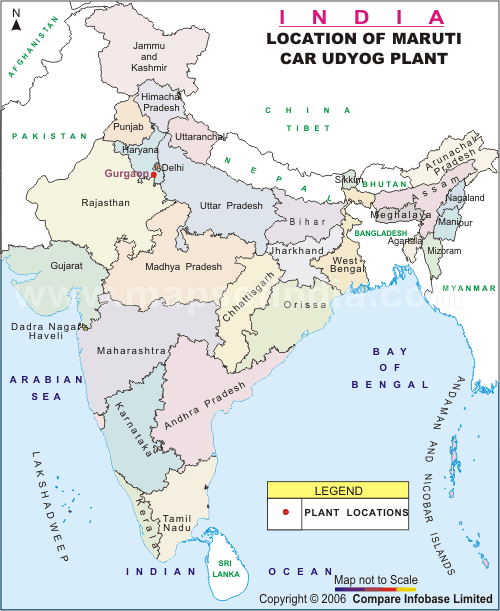Locations of Maruti Udyog in India