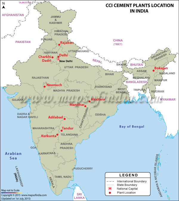 CCI Cement Plants location