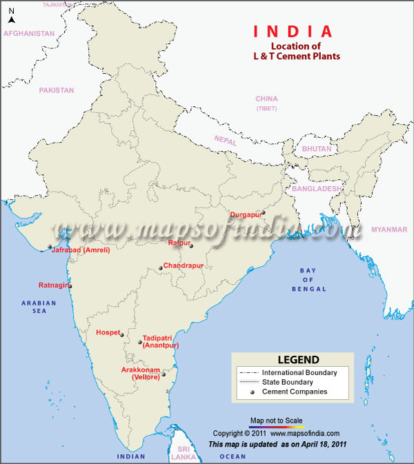 L & T Cement Plants location