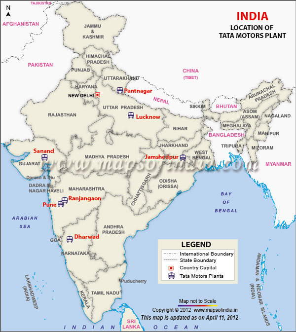 Locations of Tata Motor Plants