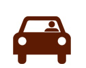Brown car icon on a white background, representing automobile companies and their branding.