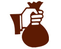 A hand holding a money bag, representing funding options from personal loan companies.